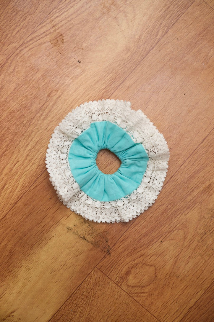 Blue water scrunchie