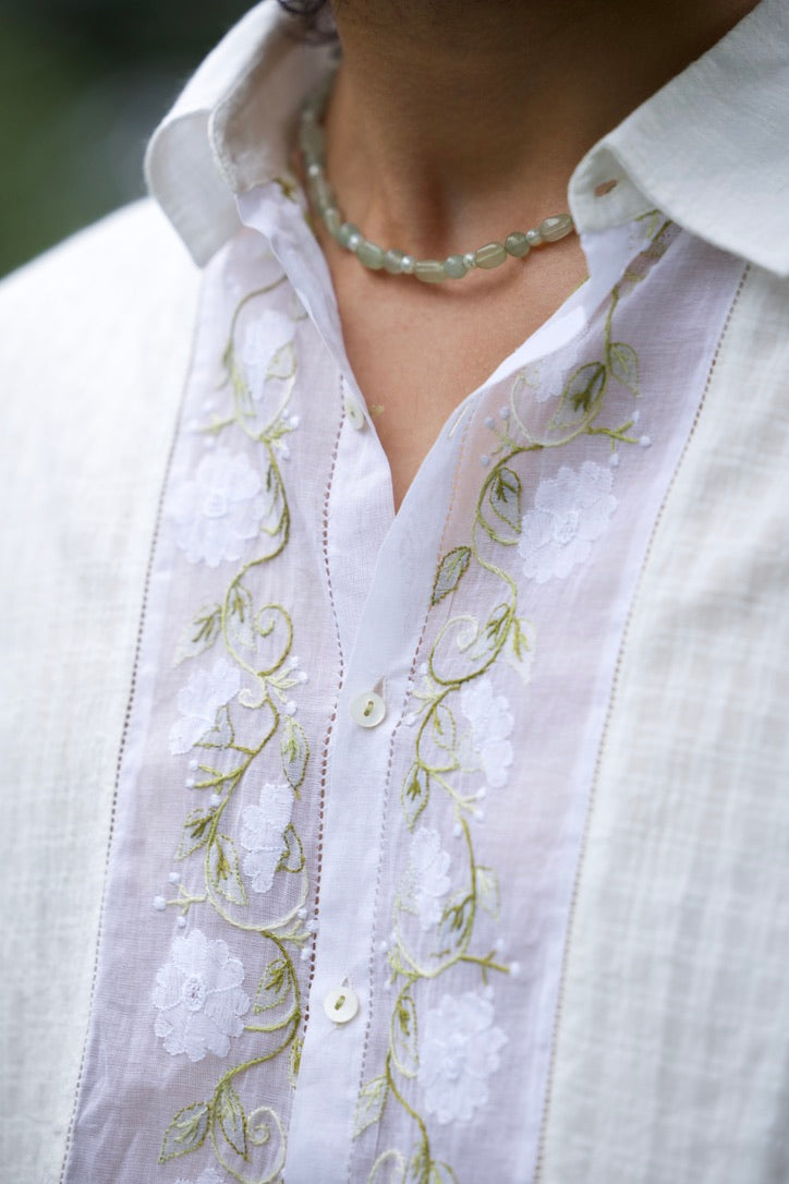 Mattancherry Shirt - Shadow Embroidery Work, Kochi