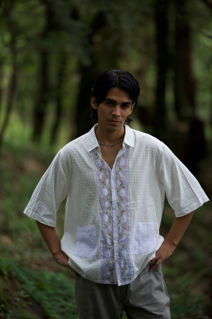 Mattancherry Shirt - Shadow Embroidery Work, Kochi