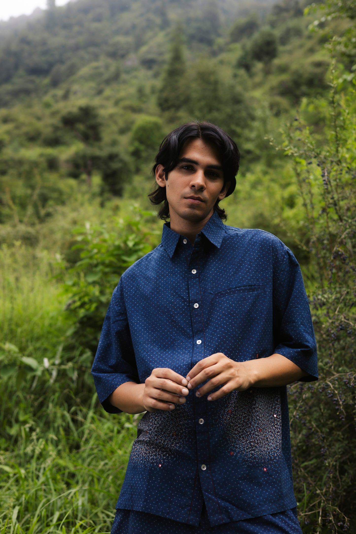 Galaxy Shirt - Ajrakh Block Print - Made in Ajrakhpur, Gujarat