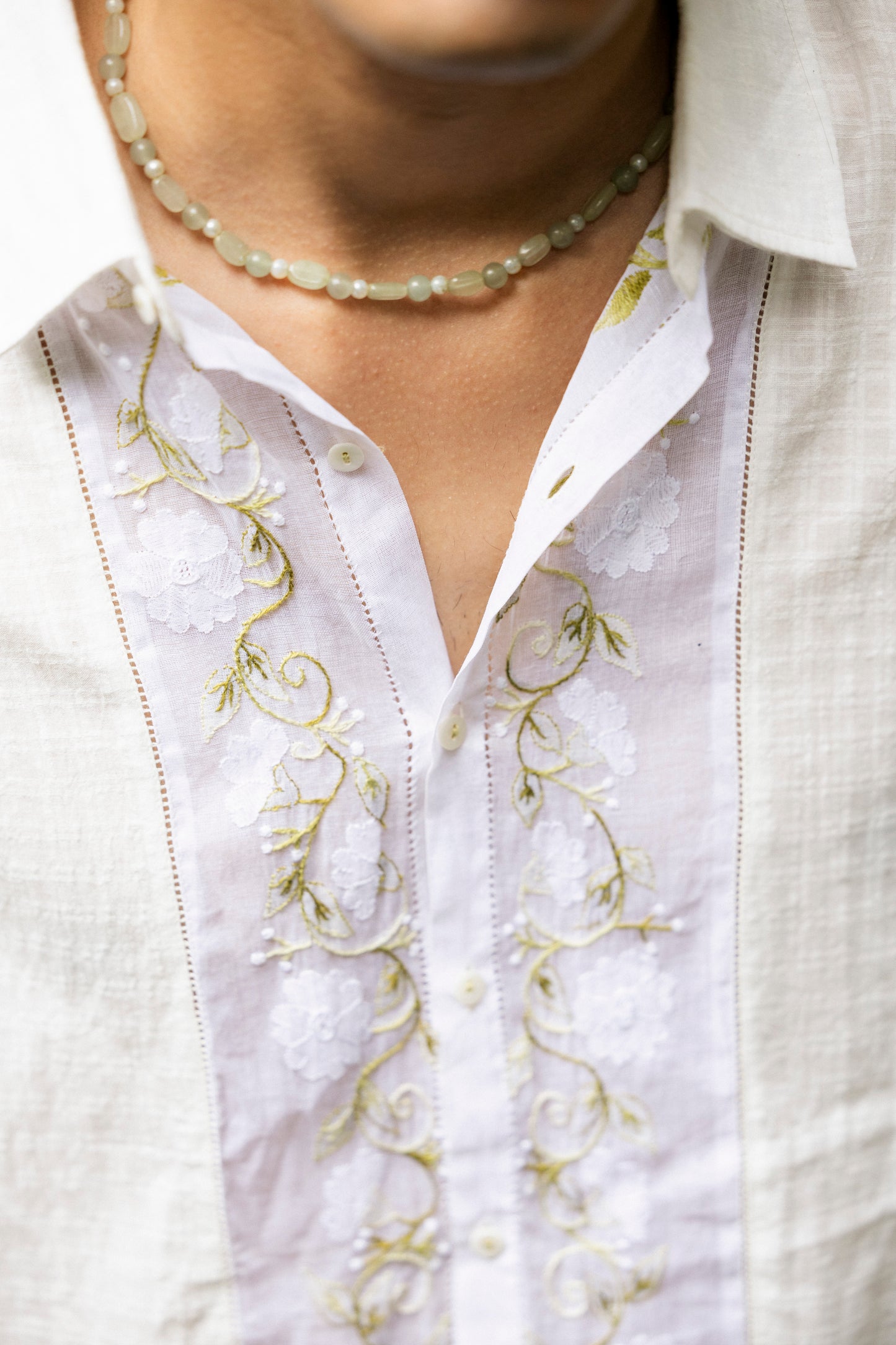 Mattancherry Shirt - Shadow Embroidery Work, Kochi