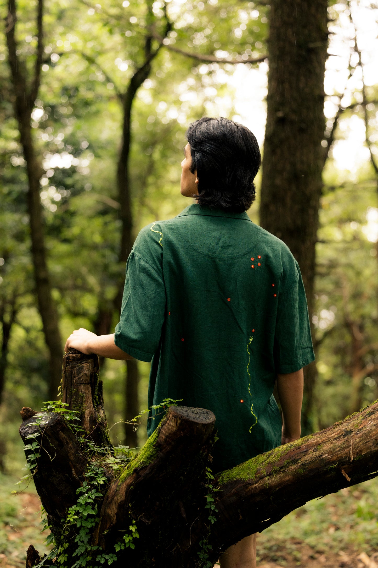 Retro Snake Game Shirt - Hand Embroidered in Sumrasar, Gujarat