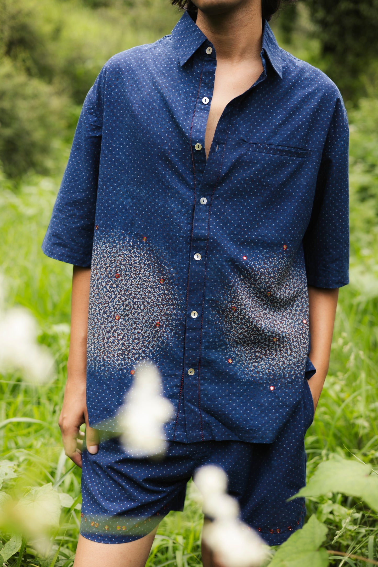 Galaxy Shirt - Ajrakh Block Print - Made in Ajrakhpur, Gujarat