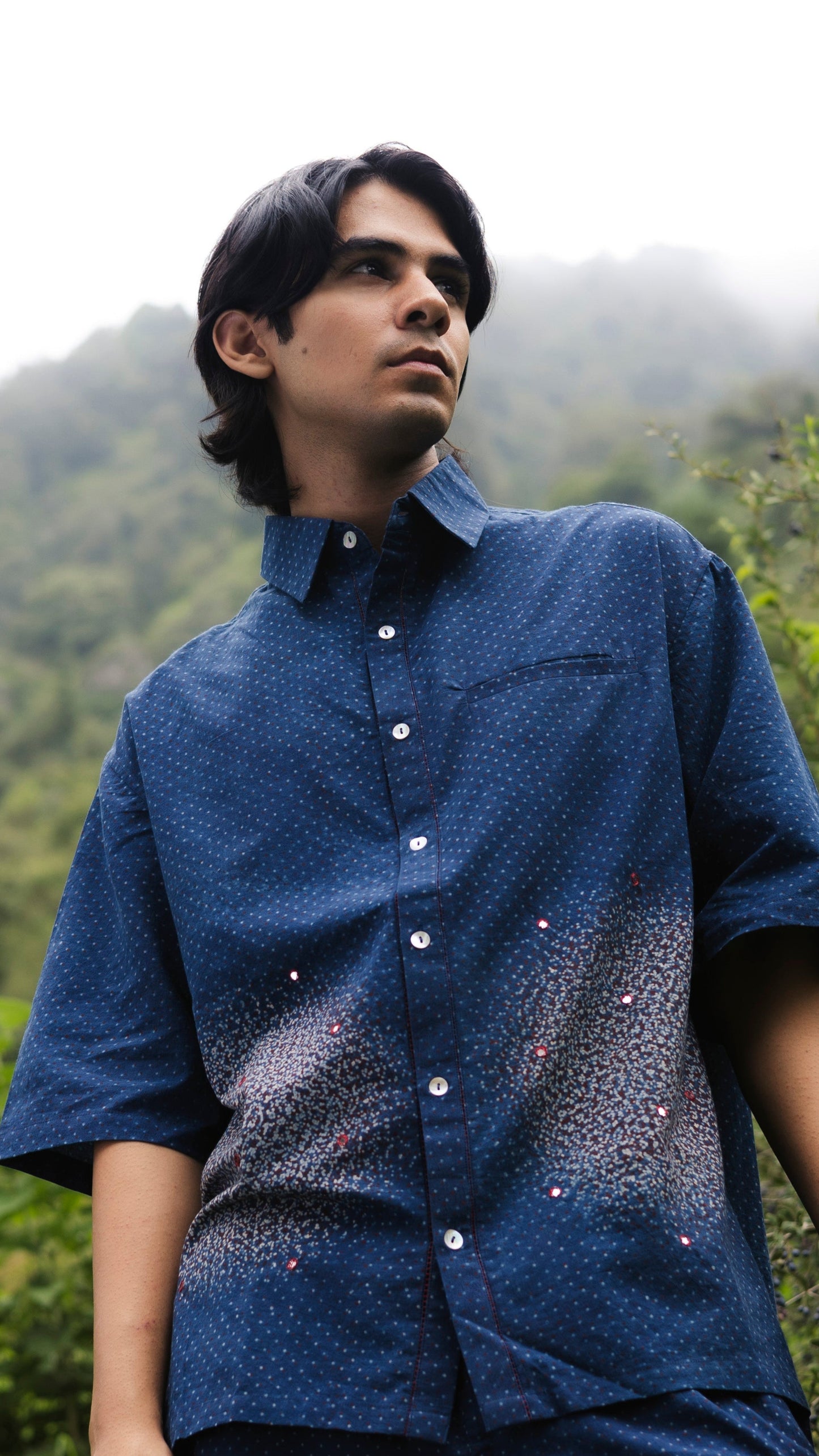Galaxy Shirt - Ajrakh Block Print - Made in Ajrakhpur, Gujarat