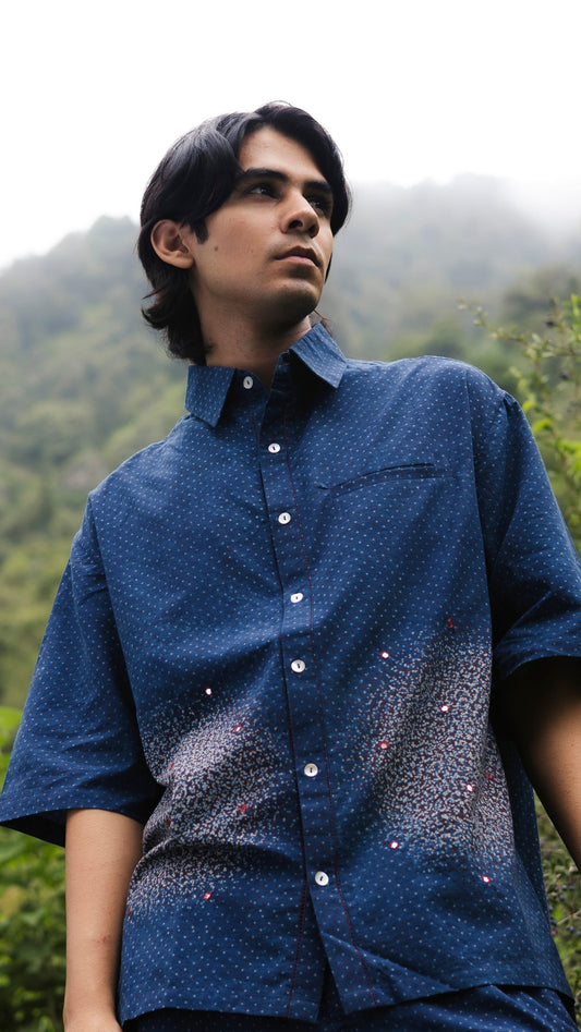 Galaxy Shirt - Ajrakh Block Print - Made in Ajrakhpur, Gujarat
