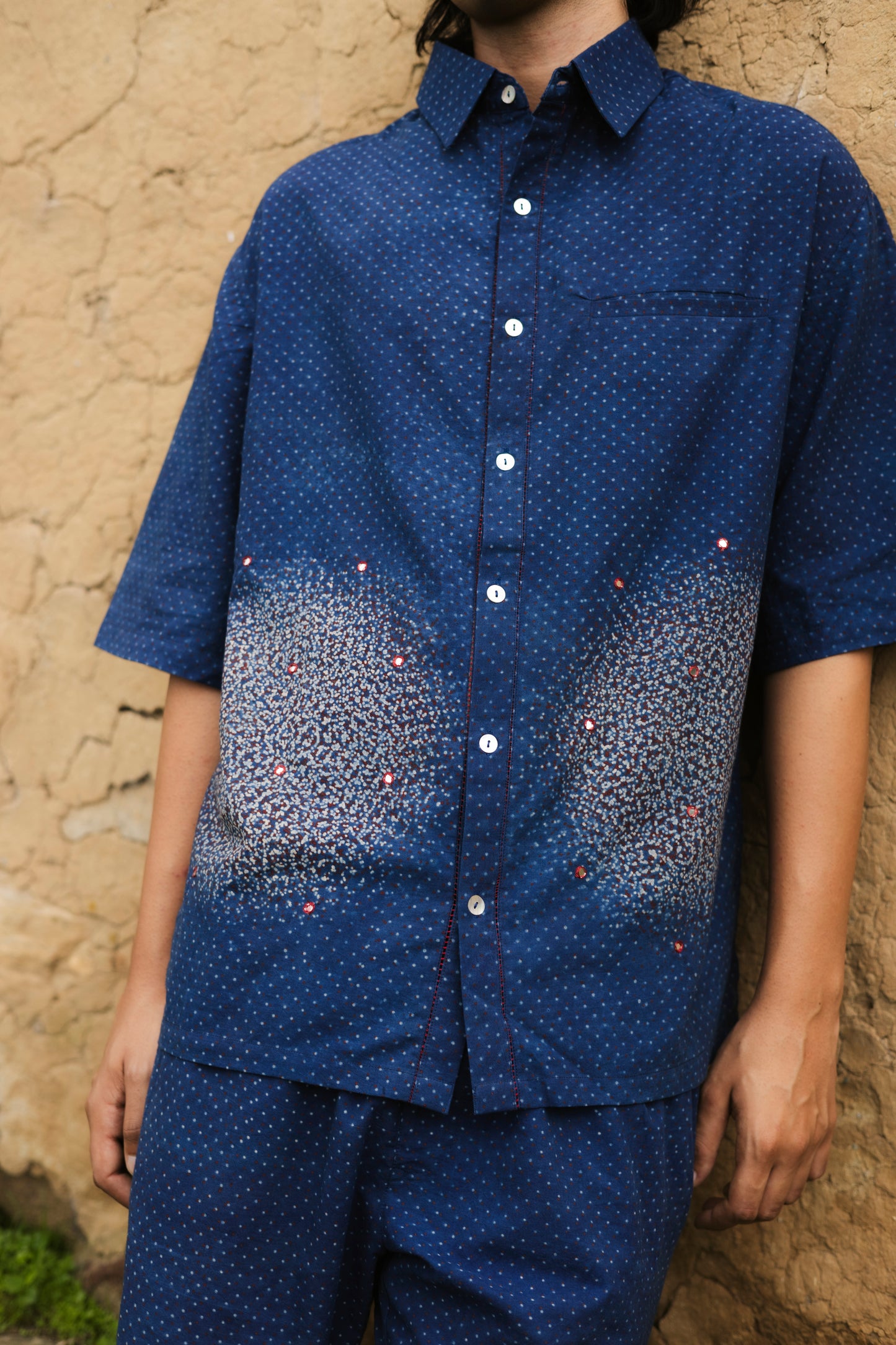Galaxy Shirt - Ajrakh Block Print - Made in Ajrakhpur, Gujarat