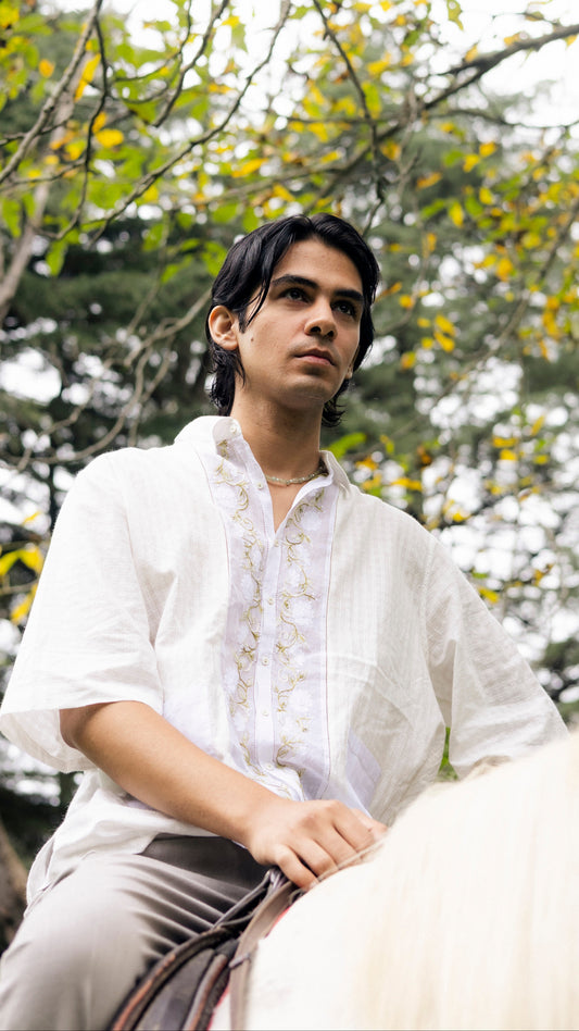 Mattancherry Shirt - Shadow Embroidery Work, Kochi