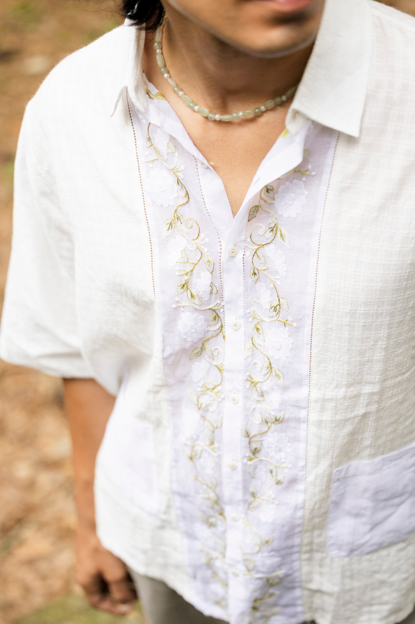 Mattancherry Shirt - Shadow Embroidery Work, Kochi